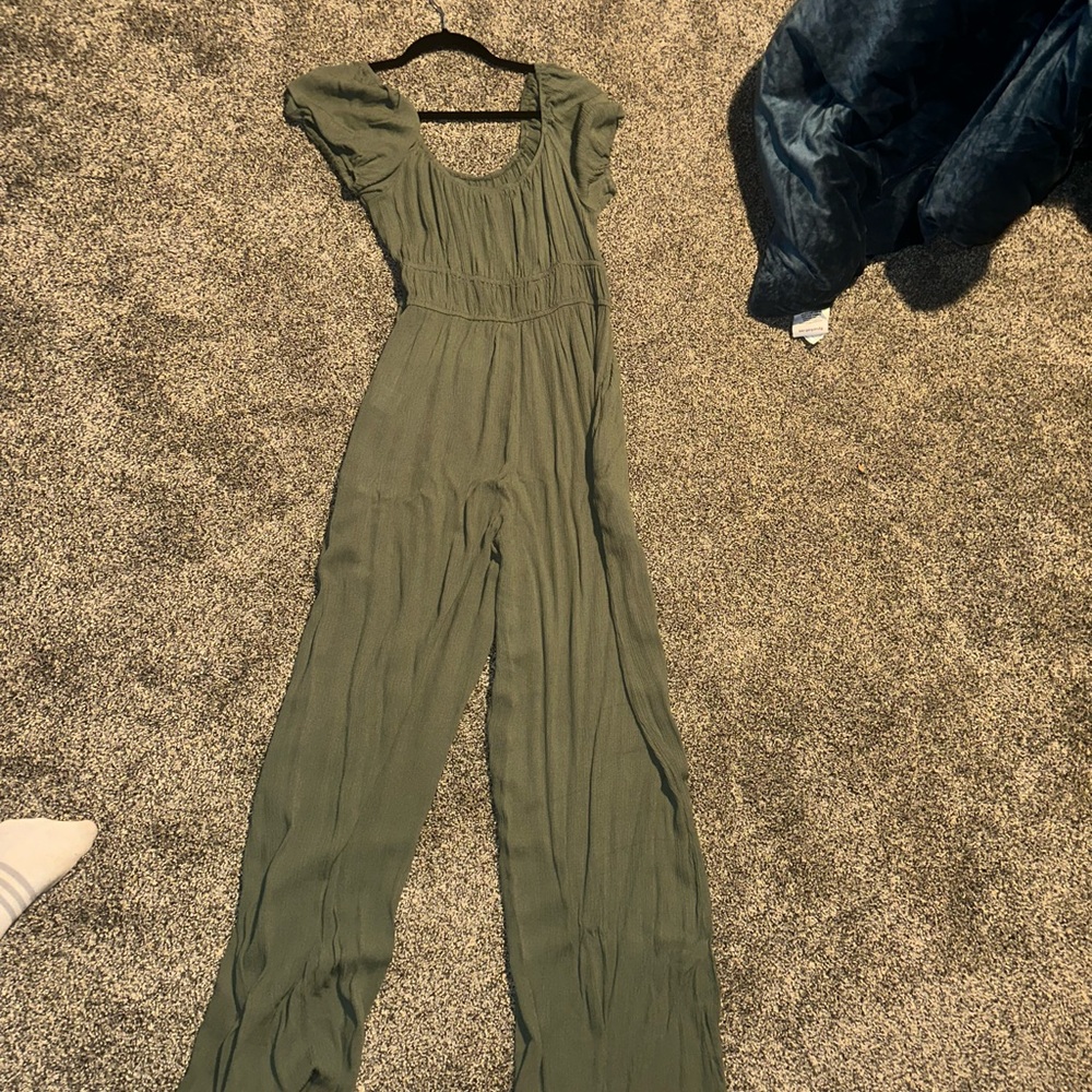 Elegant Olive Green Jumpsuit